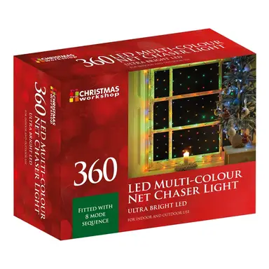 Christmas Workshop 360 LED Net Chaser Lights- Multi Coloured