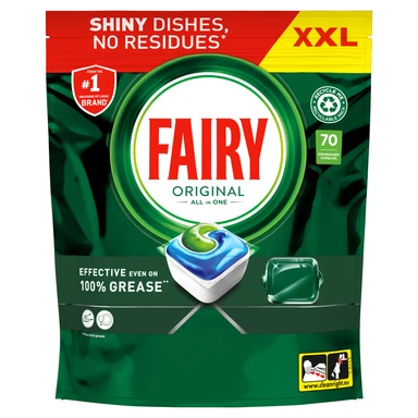 Fairy Original All In One Dishwasher Tablets Regular, 70 Tabs