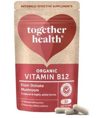 TOGETHER HEALTH - Organic Vitamin B12 - From Shiitake Mushroom 3 Forms - 30 CAPS