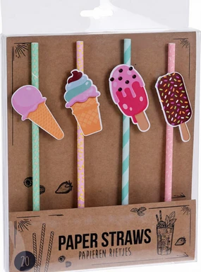 Papieren rietjes, wegwerp, creatieve papieren rietjes voor sap, melk en thee, kraftpapieren rietjes voor huishoudelijk gebruik, voedselveilig, 20 verpakkingen