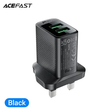 ACEFAST A87 12W Dual Port Charger - USB-A*2 - Black