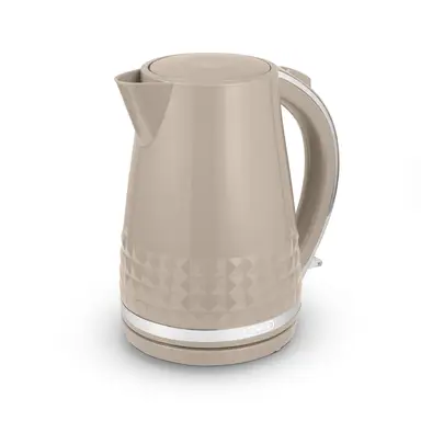 Tower Solitaire Kettle, 1.5L, Cord Storage, 3KW, 3D Diamond Textured, Latte & Chrome Accents - T10075MSH