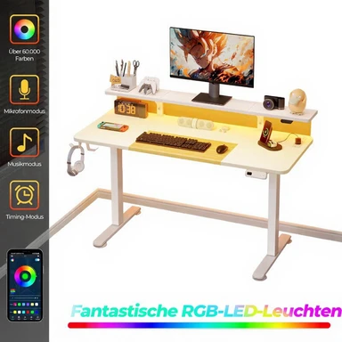 Rolanstar Beleuchtete und stromversorgte Farbblock-Höhenverstellbare Tafel 140 - matte weiß
