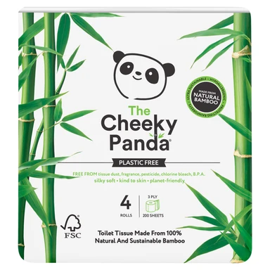 The Cheeky Panda Bamboo Toilet Tissue 4Rolls 3Ply