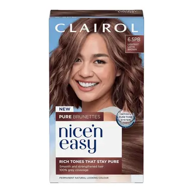 Clairol Pure Brunettes Nice'n Easy 6.5PB Lightest Latte Brown 117ml