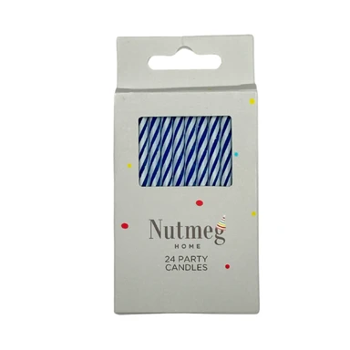 Nutmeg Cake Candles Spiral Blue 24pcs