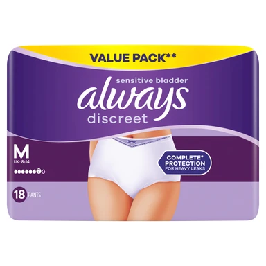Always Discreet Underwear Incontinence Pants Women Plus M 18 Pants