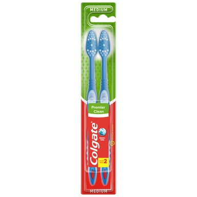 Colgate Premier Clean Medium Toothbrush 2 Pack