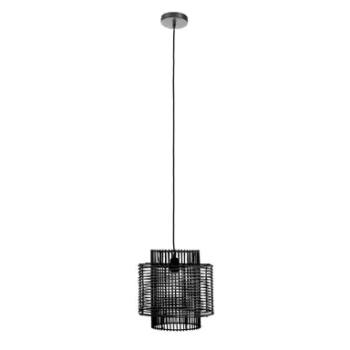 Interiors by Premier Pendant Light Jaya Rattan Black