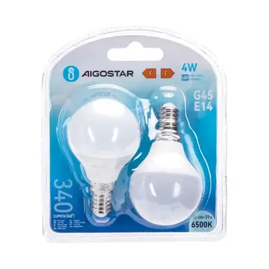 Aigostar LED A5 G45 grote hoek E14 4W 6500K/dubbel - wit