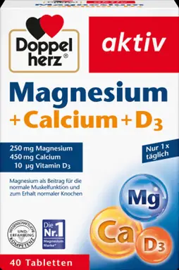 Doppelherz magnesium + calcium + vitamin D3 40 stück