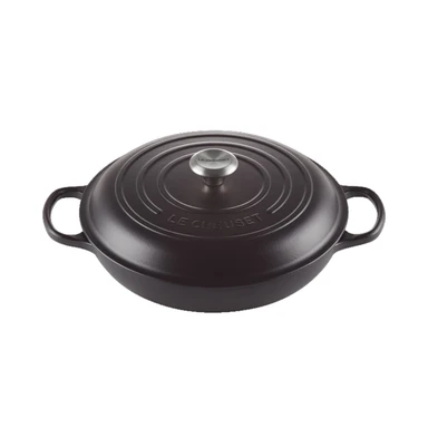 Le Creuset Signature Gusseisen-Gourmet-Topf Profi Round 26 cm 2,2 L für alle Herdarten einschließlich Induktion 4,205 kg Mattschwarz