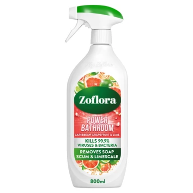 Zoflora Power Bathroom Cleaning Spray, Caribbean Grapefruit & Lime, 800ml