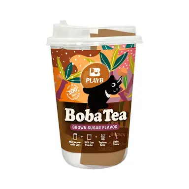 PLAYB Bubble Tea Becher Brauner Zucker Geschmack 1x 85g