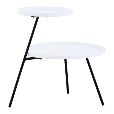 Interiors by Premier Trosa Side Table 2 Shelf Black/White