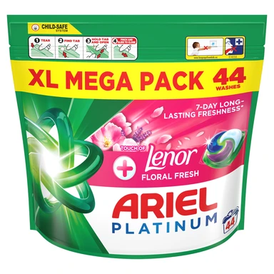 Ariel Platinum PODS, Washing Liquid Laundry Detergent Capsules, Floral Fresh, 44 Washes