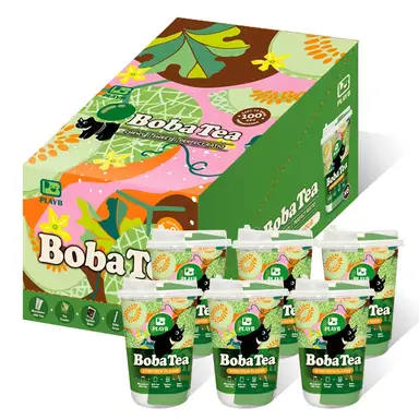 JENI PLAYB Bubble Tea Becher Honigmelonen-Geschmack 6 Becher x 85 g