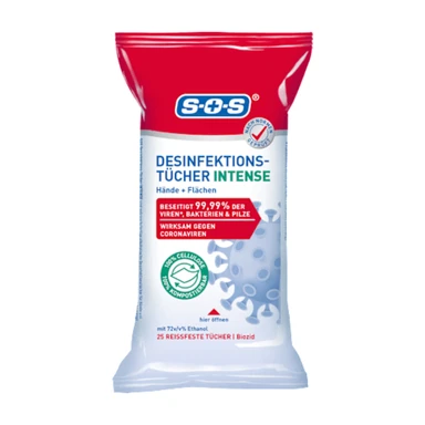 SOS Desinfektionstücher Extra Stark 25 Stück