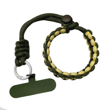 Q7 Phone Wrist Lanyard - Army Green/ Apricot