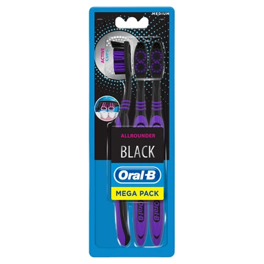 Oral-B Allrounder Black Manual Toothbrush 3 Pack
