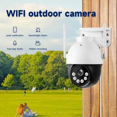 JUANCLOUD Bekabelde Pan-Tilt Beveiligingscamera met Wi-Fi voor Buiten