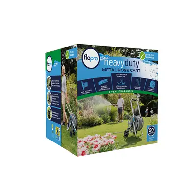 Flopro Metal HD Hose Cart Set with Everyday Hose 50m