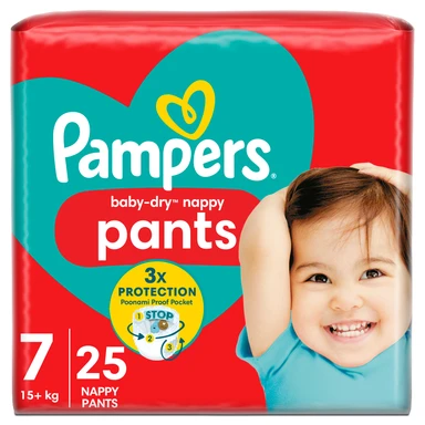 Pampers Baby-Dry Nappy Pants Size 7 25 Pack