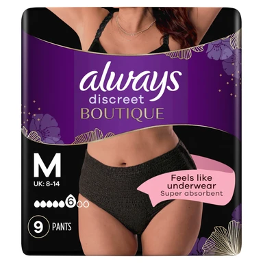 Always Discreet Boutique Incontinence Pants Women Black Plus M 9 Pants