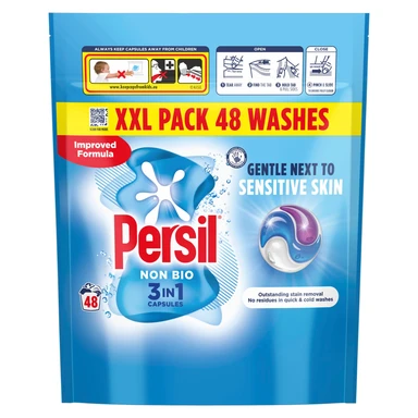 Persil 3in1 PODS, Washing Liquid Laundry Detergent Capsules, Non Bio, 48 Washes