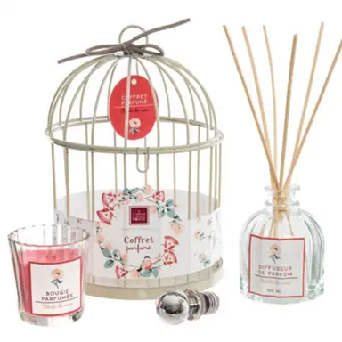 Atmosphera LOLA POESIE Geschenk Vogelkäfig - Kerze + Aroma - Rose