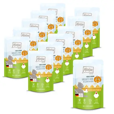 MjAMjAM - Quetschie - Chicks & Friends Heerlijke Kip op Gestoomde Pompoen 125 g x 12