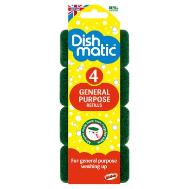 Dishmatic General Purpose Scourer, 4 Refills per Pack