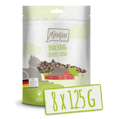 MjAMjAM Sachets de Snacks au Bœuf Savoureux 125 g x 8