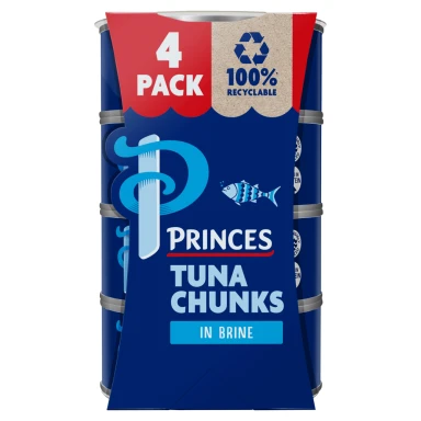 Princes Tuna Chunks in Brine 4 Pack 4 x 145g