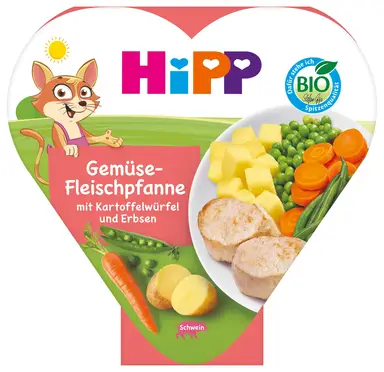 HiPP Kinder-Teller Gemüse-Fleischpfanne mit Karoffelwürfeln & Erbsen 1-3 Jahre 250 g