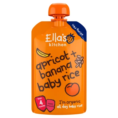 Ella's Kitchen Banana & Apricot Rice Stage 1 4+ Months 120g