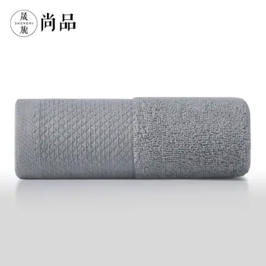 Leli Pure Katoen Handdoek 5A Grade Antibacteriële Gezichtswas Badhanddoek Lange stapel Katoen Enkele Stripe (Grijs)