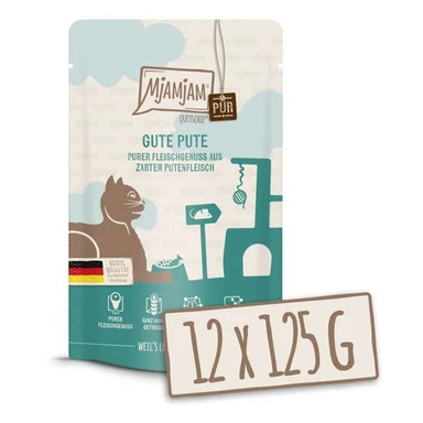 MjAMjAM - Quetschie - Pure vleestraktatie - Pure goede kalkoen 125 g*12