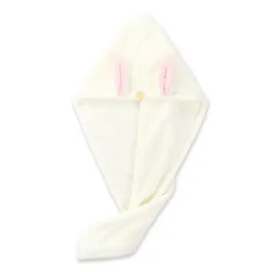 ochama x J.ZAO Dik haar droogkapje extra zachte comfortabele cartoon oren decoratie Melk Wit super absorberende drooghanddoek - melk wit