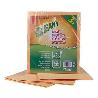 Cleany vloerdoeken oranje 50x60 cm set van 3