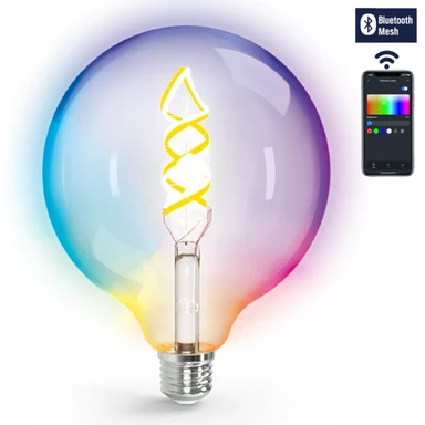 Aigostar bluetooth mesh slimme filamentlamp G125 4,9 W RGBW