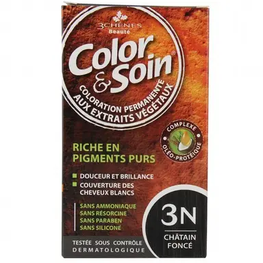 Les 3 Chenes Color & Soin Haarkleuring Kit 3N Donker Kastanje 135 ml