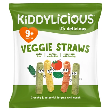 Kiddylicious Veggie Straws Delicious Finger Food Kids Snack 9+ Months 12g