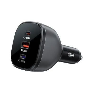 ACEFAST B14 165W 3-Port (USB-C*2/ USB-A) Car Charger - Black