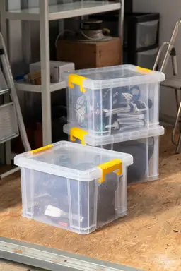 CLEAR Stackmaster Storage Boxes, 3 x 35L, Clear