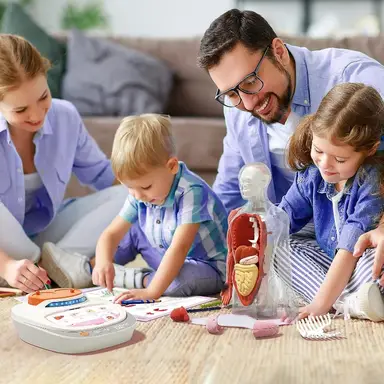 Science Can Kinderen anatomie model pratend educatief speelgoed set 30 cm vanaf 6 jaar