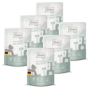 MjAMjAM Quetschie DUO Veau Exquis et Hareng Lot de 6 x 300 g