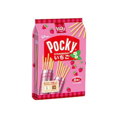 Glico Pocky Aardbei 8 zakjes 93,6 g