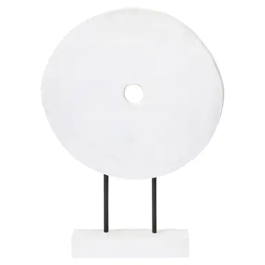Fifty Five South Sculpture Fidel Distressed Round White Small