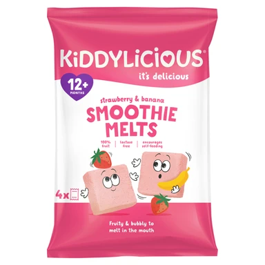 Kiddylicious Strawberry & Banana Smoothie Melts 12+ Months 4 X 6g